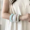 Design Transfronteiriço Europeu e Americano Irregular Brilhante Manchas Resina Pulseira Moda Geométrica Liso Anel Acrílico Pulseira