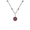Collar con Piedra de Nacimiento Chapado en Oro de 14K Transfronterizo para Mujer, Acero Inoxidable No Descolorante Nicho Colgante de Diamante Único Cadena para Clavícula Venta al por Mayor