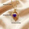 Collar en Forma de Corazón para Mujer, Lujo Ligero, Nicho, Sencillo y Moderno, Colgante de Corazón Morado, Cadena Versátil para la Clavícula, Accesorio para Transmisión en Vivo en Stock