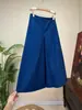 Pantalones casuales versátiles de pierna ancha de color liso estilo chino nuevo Zhi Li, nuevo modelo de otoño 2026, estilo nacional, cintura elástica con botón para mujer