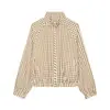 Bestseller transfronterizo de AliExpress: Colección nueva primavera 2026, chaqueta a cuadros con mangas murciélago a rayas, moderna y versátil para mujer