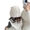 Sombrero para Niños Otoño e Invierno Cálido Grueso de Felpa Tipo Cubo para Niñas, Elegante Versión Coreana de Punto Sombrero de Pescador Moderno