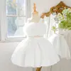 Conjunto de Vestido Novo Estilo para Meninas com Colete Floral Tridimensional e Saia Bufante Conjunto de Duas Peças Vestido de Festa de Aniversário