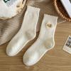 Calcetines de Otoño e Invierno para Niños de Tubo Medio de Terciopelo Australiano Gruesos Cálidos Estilo Japonés de Luna Color Sólido para Dormir en Casa Calcetines de Piso Medias