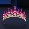 Coroa de Liga de Zinco com Strass Europeia e Americana de Luxo para Noiva Acessório de Cabelo para Sessão de Fotos de Casamento Acessório de Estilo de Coroa para Palco