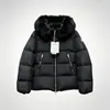 Chamarra ligera de plumón Moncler m-brand con cuello de piel, corte ajustado, para mujer, estilo corto, cuerpo acanalado ajustado, engrosada, cálida, casual
