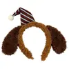Tiara fofa de orelha de cachorro de pelúcia, acessório de cabelo de desenho animado feminino, tiara super fofa para lavar o rosto, aplicar máscara facial e tirar fotos, estilo novo
