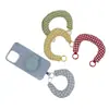 Ins Estilo Japonés y Coreano Cuadros Tela Hecha a Mano Forma de C Accesorio para Muñeca Correa de Agarre Anti-Pérdida Funda para Teléfono Correa de Cuello