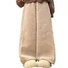 Calça de Lã Feminina Outono/Inverno 2026 Cintura Alta Cordão Perna Larga Punhos Elásticos Quente Casual Estilo Preguiçoso Calças Venda por Atacado