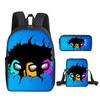 Conjunto de Três Peças Mochila Among Us Espaço Lobisomem Matando Periféricos de Jogo Mochila Estudantes do Ensino Fundamental e Médio Estojo Bolsa de Ombro Atacado