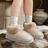Zapatillas de Invierno para Mujer 2026 Estilo Nuevo de Algodón con Cubre-Talón, Forradas de Felpa, Cálidas, de Suela Gruesa, Antideslizantes, Adecuadas para Usar en Exteriores, Zapatos de Algodón para Nieve, Zapatos de Algodón Peludos