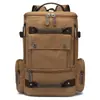 Mochila de Lona para Computadora de Producción Personalizada Mochila de Lona Multifuncional en Capas Portátil para Montañismo Viajes Bolsas para Hombres