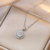 Collar para Mujer, Estilo Celebridad de Internet Europeo y Americano, Conjunto de Accesorios Giratorio de Flor de Girasol con Circonita Transfronterizo, Cadena para Clavícula Giratoria de 360 Grados
