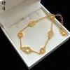 Pulsera de Mariposa Dorada Perla Hielo Triturado, Pulsera de Calabaza Corazón Perla de la Suerte, Trébol de Cuatro Hojas Oro Arena, Venta Directa del Fabricante
