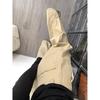 Tamanho plus Americano Retrô cáqui Costura Lateral Perna Larga Calças Machete Estilo Vibe Calças Casuais para Arrastar Calças para Aglomeração
