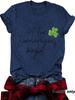 Europeo y Americano en stock Camiseta de manga corta con cuello redondo Estampado de letras de trébol de cuatro hojas Verano Nuevo Camiseta cómoda