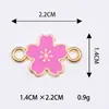 Accesorios DIY para Joyería Colgante Doble Flor de Dibujos Animados Aleación con Goteo de Aceite Colgante para Collar Pulsera Colgante Pequeño Accesorios de Diamante de Punto