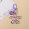 Chaveiro Colorido Qq Candy Transparente Tipo Gelatina Formato de Onda Flor Grande Coração Pingente Criativo para Bolsa de Menina
