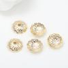 Zhongxing transfronterizo nuevo chapado en cobre puro 14k oro flor tapa espaciador diy accesorios de joyería fábrica directa al por mayor