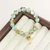Pulsera de Cuentas de Cristal Sakura para Mujer, Lujo Ligero, Sensación de Alta Gama, Joyería Rosa Estilo Vintage, Venta al por Mayor para Transmisiones en Vivo y Puestos de Mercado