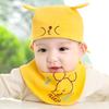 Venta al por mayor otoño nuevo gorro de bebé niño gorro para dormir de bebé traje de toalla para saliva de dibujos animados lazo de dos piezas 5730
