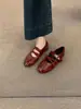 Temporada del Primer Encuentro: Zapatos Planos Rojos para Mujer, Estilo Ballet, Punta Redonda, Corte Bajo, Patchwork, Elásticos, Piel Suave, Modelo Nuevo 2026, Zapatos Planos Versátiles