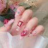 Cristal K9 Diamante Rojo Rosa Puntas Borrachas Vino Tinto Amor Diamante Punta Cuadrada Gruesa Destello de Uñas Accesorios de Diamante Rosa Rosa Hacha Joyería