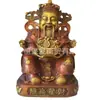 Enfeite de Latão do Deus da Riqueza para Escritório e Casa, Estátua do Deus da Riqueza, Lingote Ruyi, Escultura Sentada do Deus da Riqueza