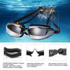Gafas de natación populares de comercio exterior transfronterizo, gafas de natación para miopía con montura grande galvanizadas, gafas de natación para adultos HD antivaho impermeables lisas