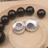Prata S925 Acessórios Feitos à Mão Escovados Pulseira de Corda Trançada DIY Contas Espaçadoras Pingente Atacado Redondo Plano Estilo Étnico