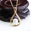 Colgante de Perla de Agua Dulce Natural Ai Yu Gota de Agua Collar Completamente Diamantado Joyería de Moda Venta al por Mayor Dropshipping S1071016