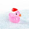 Micro paisagem decoração dos desenhos animados bonito luminoso natal pato resina decoração carro de mesa luminoso artesanato decorativo