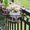 Suporte de Flores para Varanda de Ferro Forjado Grade de Flores Guarda-corpo Suporte para Vasos de Flores Suspensos Suporte para Cestas Suspensas Suporte para Jiboias de Escritório em Casa
