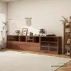 Estantería de Madera Maciza Estilo Medieval con Puerta Gabinete de Almacenamiento de Revistas para Sala de Estar Apartamento Pequeño en Casa Sofá Gabinete de TV Gabinete Lateral