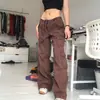 Pantalones Cargo Retro de Calle Americanos con Múltiples Bolsillos y Aspecto Desgastado para Hombres y Mujeres, Estilo Urbano Genial, Pantalones Largos Rectos Holgados Adelgazantes de Moda