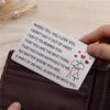 Venta caliente moda todo-partido acero de titanio billetera tarjeta grabado CUANDO TE DIGO TE AMO al por mayor