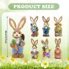 Comercio Exterior Transfronterizo Pascua Conejito Lindo Set de 7 Piezas Tablero Hueco Cartel para Jardín Artículo Más Vendido, Se Puede Etiquetar y Personalizar con Su Propia Imagen