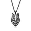 Colar de Aço Inoxidável Geométrico Oco Animal Cabeça de Lobo Venda Quente Transfronteiriça Colar de Lobo Personalizado Estilo Hip-Hop Aço Titânio Masculino