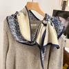Bufanda Larga de Imitación Seda y Lana de Doble Cara y Doble Capa con Borde Biselado para Mujer, Primavera, Otoño e Invierno, con Correa Ancha, Bufanda Versátil