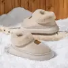 Chinelos de Algodão com Costas Fechadas, Pelúcia e Camurça para Outono e Inverno, para Homens e Mulheres, Sola Grossa, Quentes, para Casa e Uso Externo, Antiderrapantes, Chinelos de Pelo Sintético para Casais