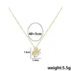 Cadena para Clavícula de Cisne Pequeño con Diamantes Completos Transfronteriza Popular Circonita Acero de Titanio Collar Moda para Mujer Ligera de Lujo Temperamento Gama Alta Venta al por Mayor