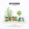 Kit de Micro-Paisaje de Madera de Doble Capa para Chinchilla para Manualidades con Pegamento de Crema DIY Infantil, Adorno de Juguete para Paisajismo