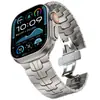 Adecuado para Apple Watch Acero Inoxidable Color Titanio Metal Iron Man Correa de Reloj Integrada Mejorada Transfronterizo