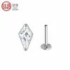 Pendientes de Aleación de Titanio F136 con Forma de Cometa Pequeña en Forma de Diamante Incrustados con Circonita Pendientes de Labio de Tendencia Nicho Pendientes de Hélice Auricular Joyería para Piercings Corporales