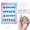 24 Peças de Unhas Postiças Usáveis para Adultos Produtos Acabados Transfronteiriços Patches de Manicure de Alta Qualidade Manicure Amêndoa Removível Atacado