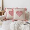 Almohada de Sofá Rosa con Penachos Estilo Ins Nuevo Hogar Estilo Amor Fresco Almohada Desmontable Combinación de Almohadas