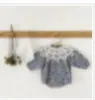 INS Primavera y Otoño Bebé Estampado Vintage Floral Camisa con Gorro de Manga Larga para Bebés Niñas Cuello Zou Zou Traje de Gateo