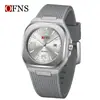 Reloj Transfronterizo Oufani Silicona Casual Estudiante Calendario Único Luminoso Caja Negra Dorada Resistente al Agua 30m Reloj de Cuarzo para Hombre