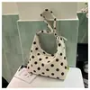 Bolsa de Lona para Mujer 2026 Nueva Moda Tendencia Versátil para Clase Viajes Bolsa de Mano Gran Capacidad Bolso de Hombro de Lunares