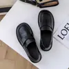 Mocasines de Suela Gruesa para Mujer 2024 Primavera Nuevo Estilo Retro Británico Plataforma Zapatos de Suela Blanda Estilo Universitario Jk Zapatos Pequeños de Cuero